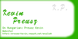 kevin preusz business card